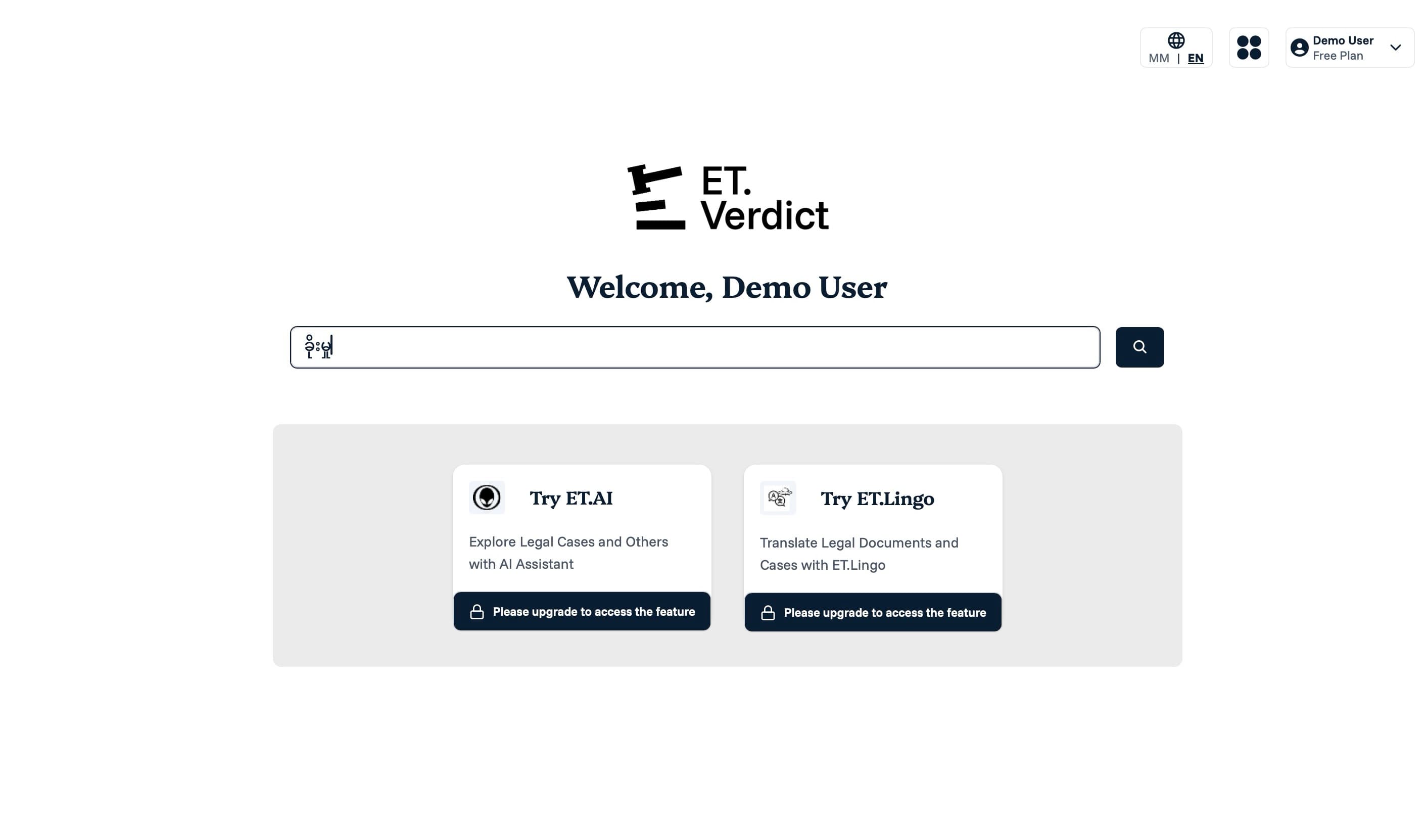 Dashboard showing legal research insights